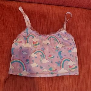 Dollskill Sugar thrillz space tank top ufo saturn rainbow